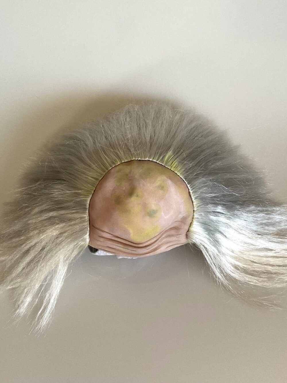 Halloween Costume Bald Old Man Mad Scientist Crazy Prof Wig  Flesh-Tone Bald Cap
